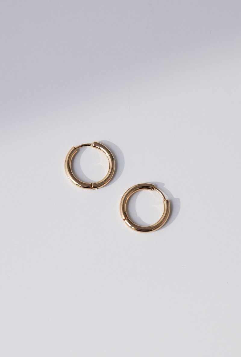 Gold hoop earring