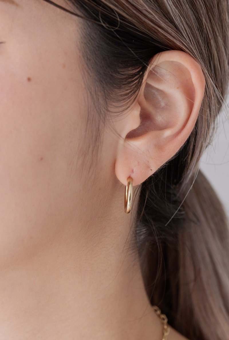 Gold hoop earring