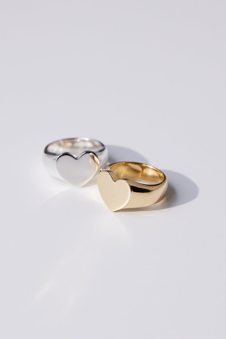 Heart signature ring