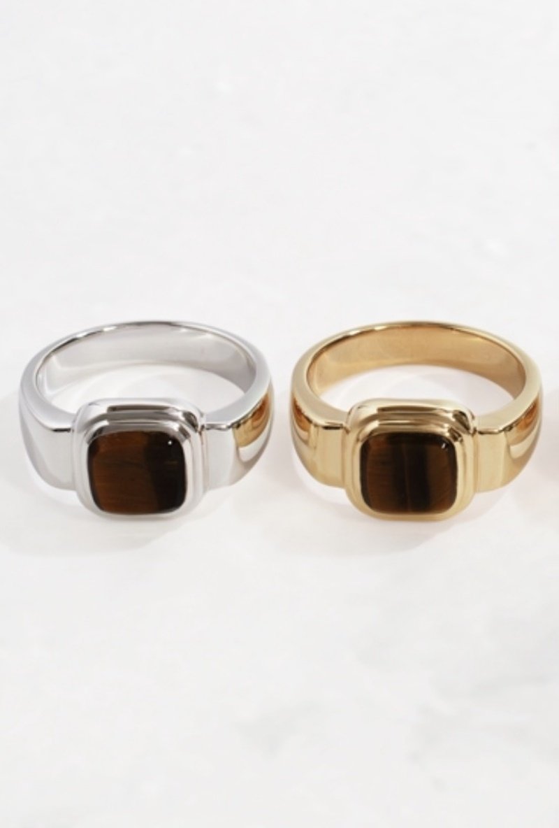 Stone signature ring mini(brown)