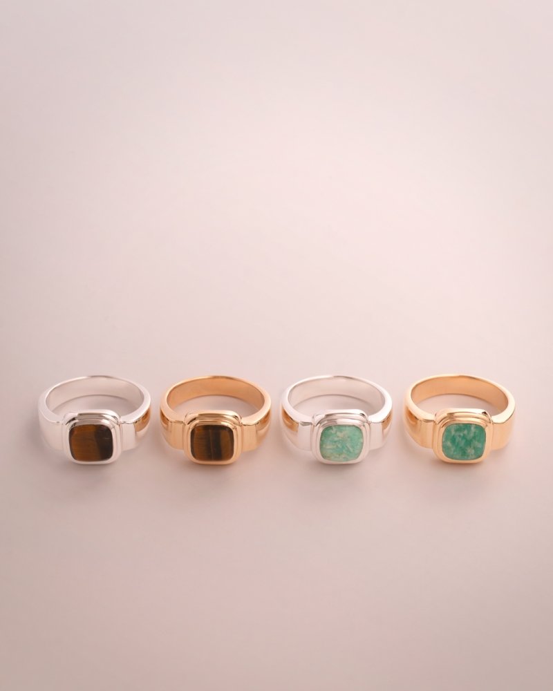 Stone signature ring mini(brown)