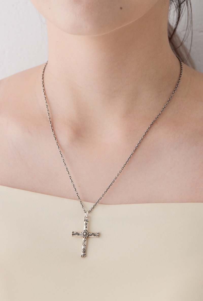 Stamp cross necklace(large)