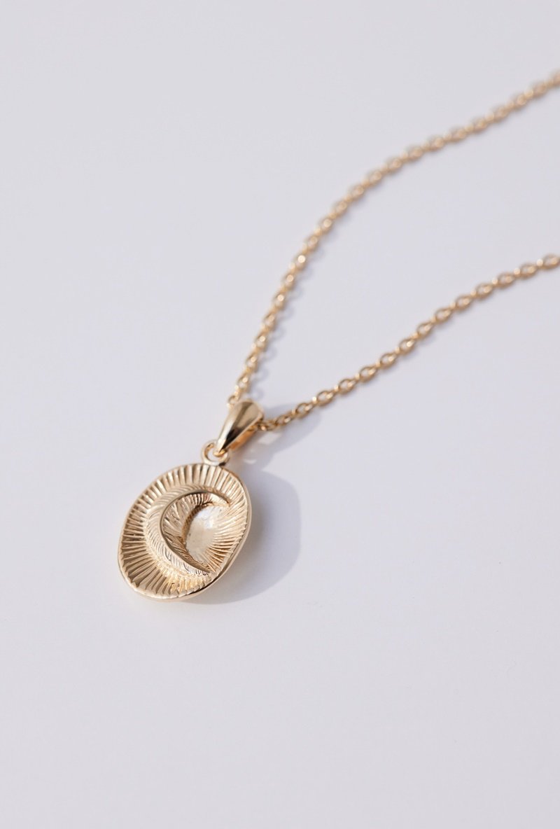 Feather moon necklace