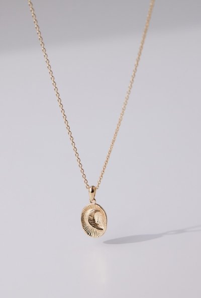 Feather moon necklace