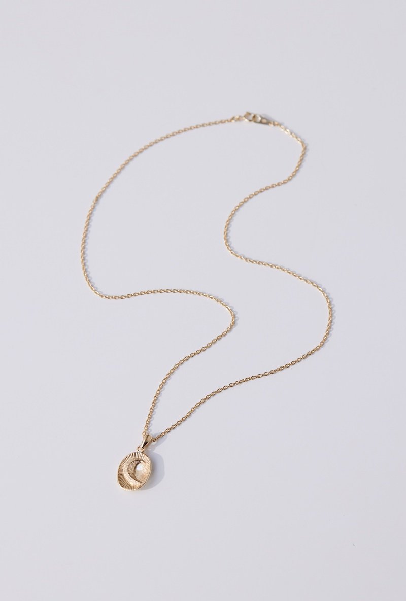 Feather moon necklace