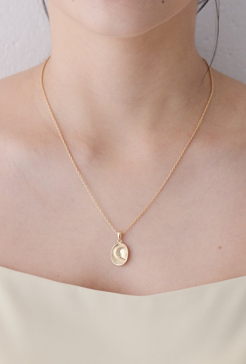 Feather moon necklace