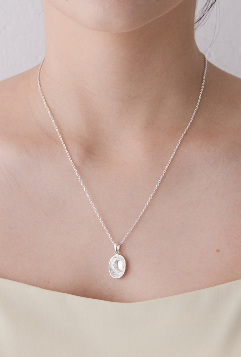 Feather moon necklace