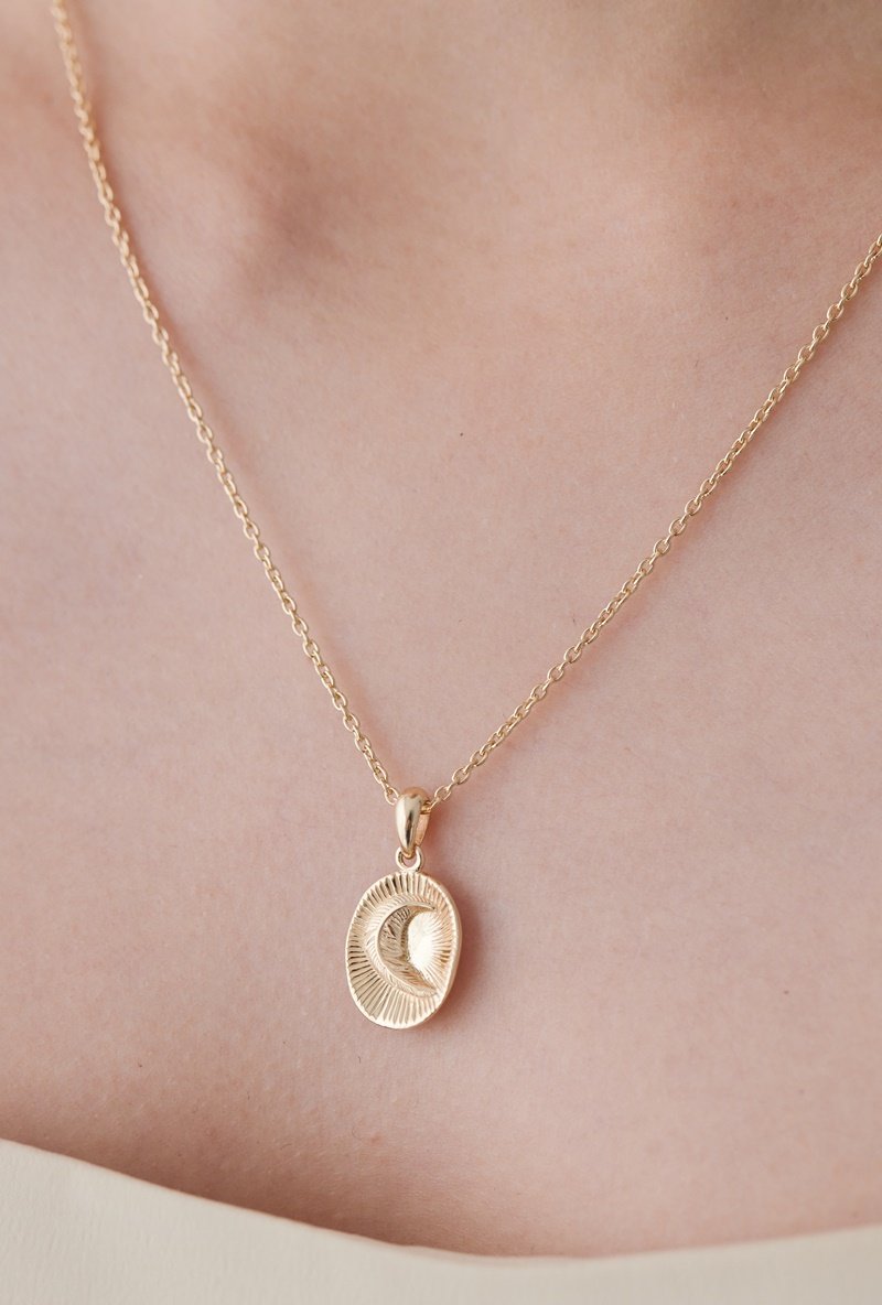 Feather moon necklace
