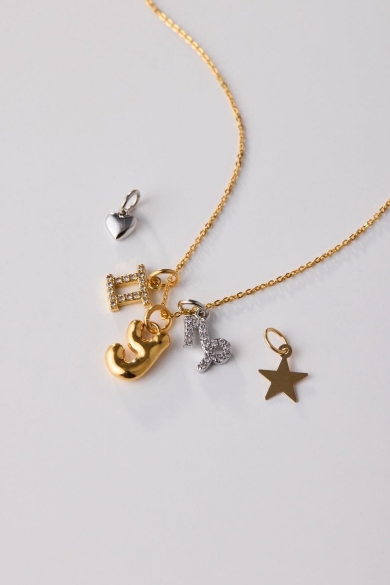 Cloudy initial necklace