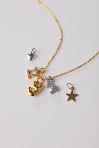 Cloudy initial necklace